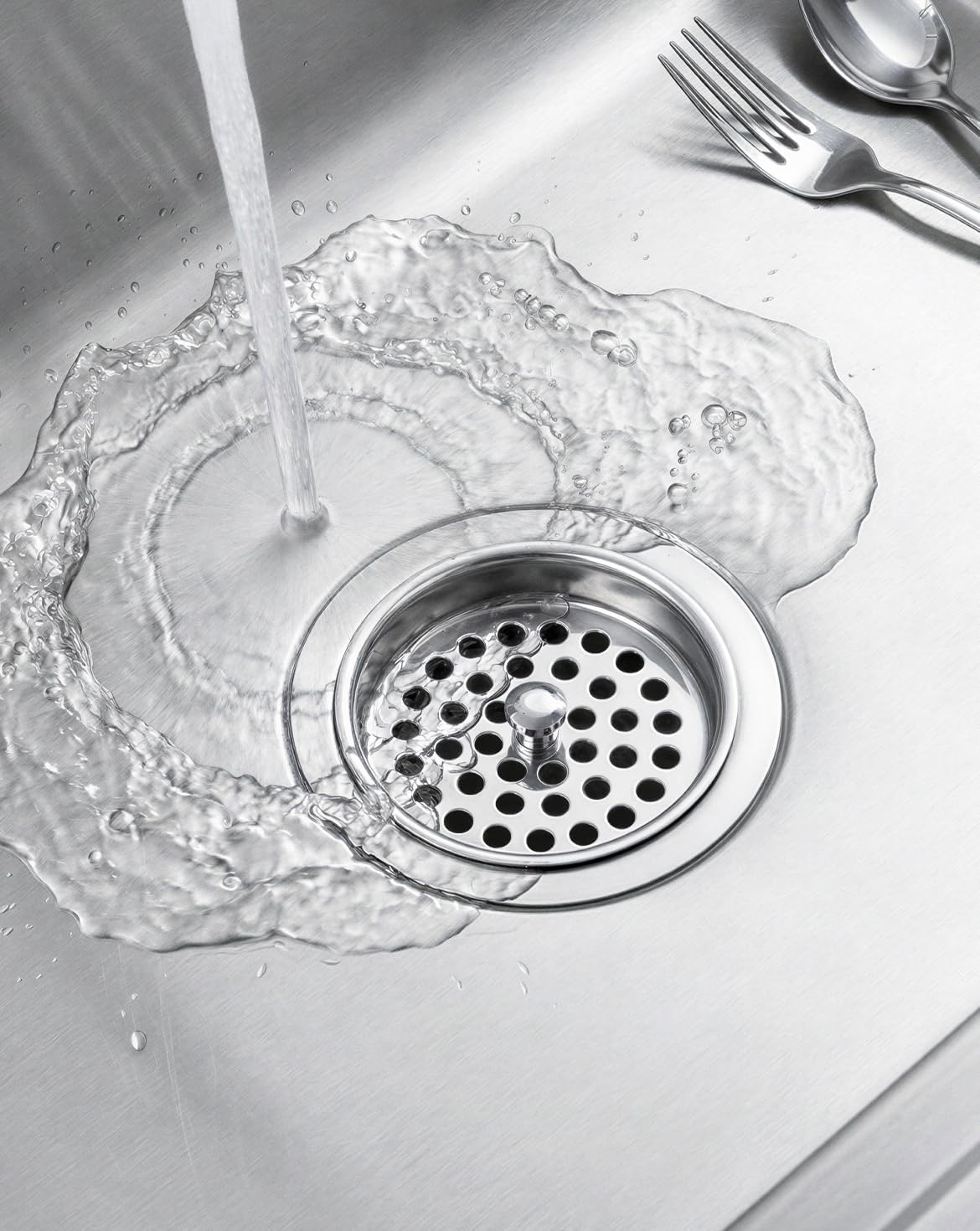 Commercial-Grade Garbage Disposal Basket Strainer Cover, Large Drain Holes