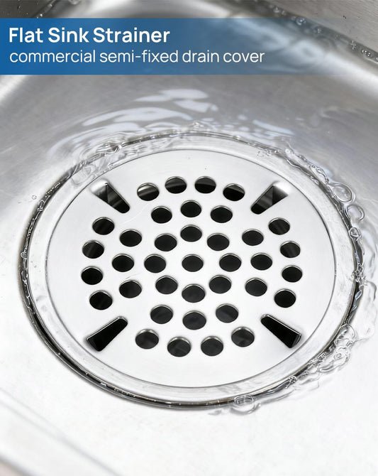 3-1/2" Flat Strainer for Commercial Sink Waste Valve Lever Drain