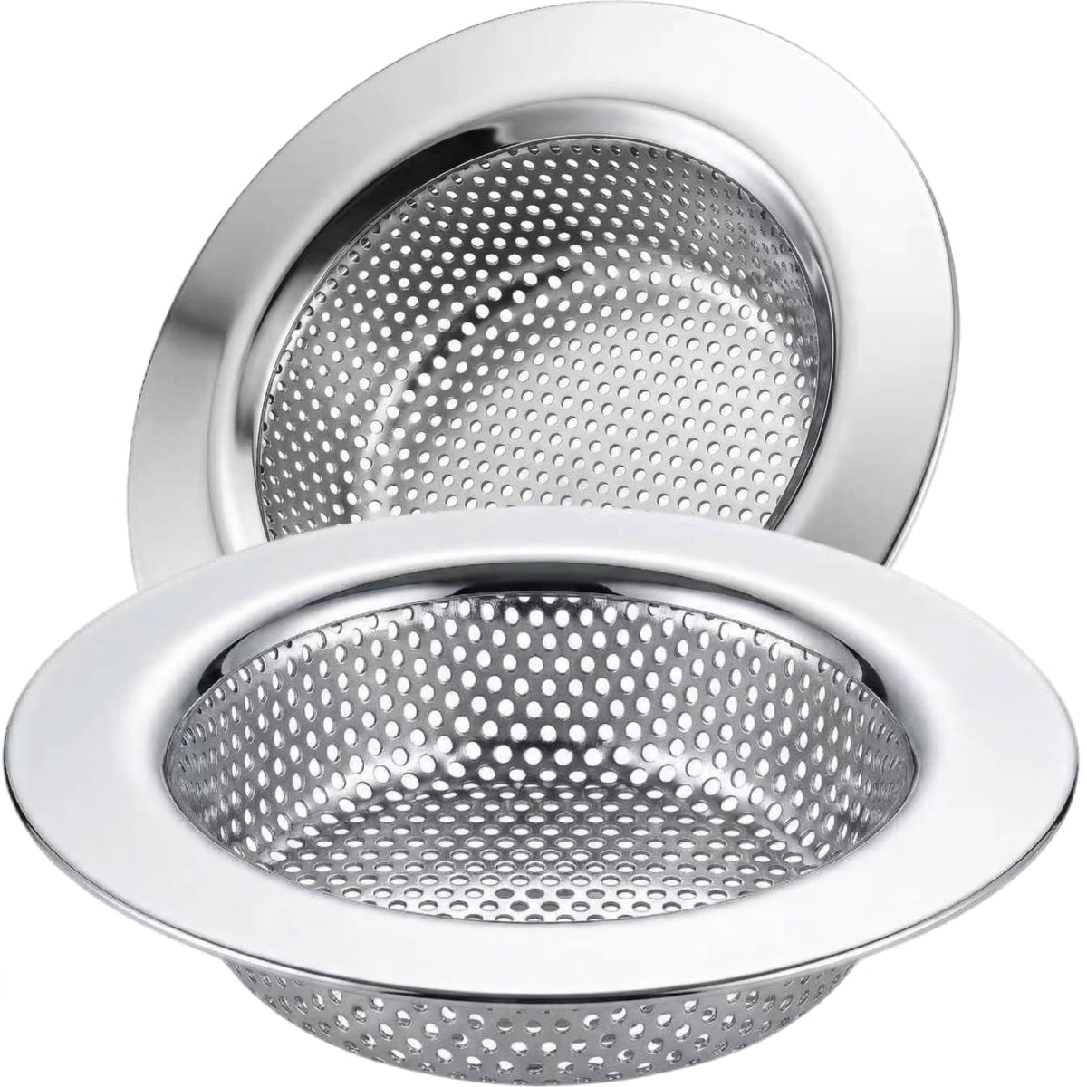 LASSHSWA Kitchen Sink Strainer Stainless Steel, Kitchen Sink Drain Strainer，Sink Strainers for Kitchen Sinks with Large Wide Rim 4.5" Diameter (4 Pack)