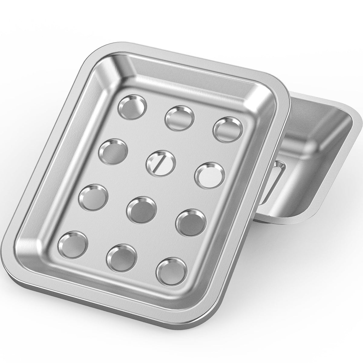 Stainless Steel Soap Dish for Kitchen Sink, Large Draining Tray