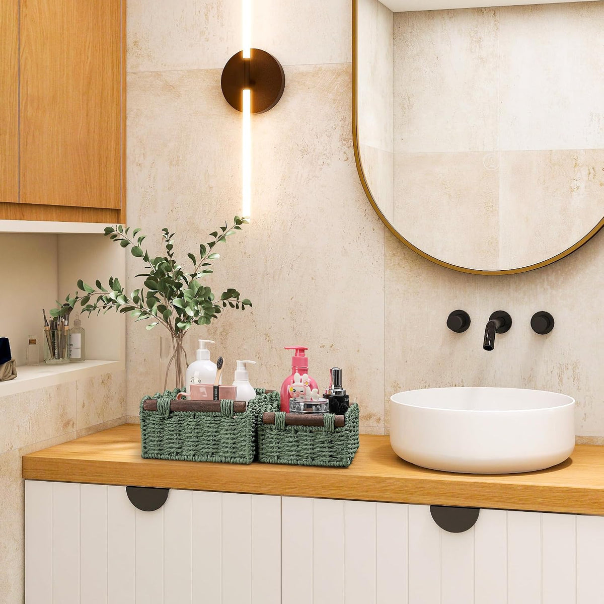 Wicker Baskets for Organizing Toilet Paper Storage Basket