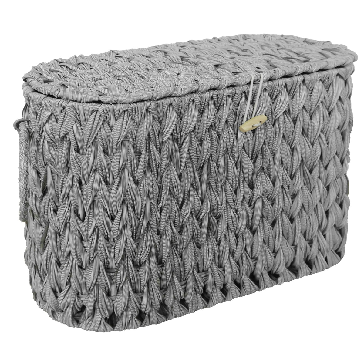 Coeusy Toilet Paper Basket with Lid,Wicker Basket for Bathroom Organizers and Storage,Holds Up to 6 Mega Rolls, Decorative Hand-Woven Rattan Bathroom Decor Accessories,Natural Water Hyacinth