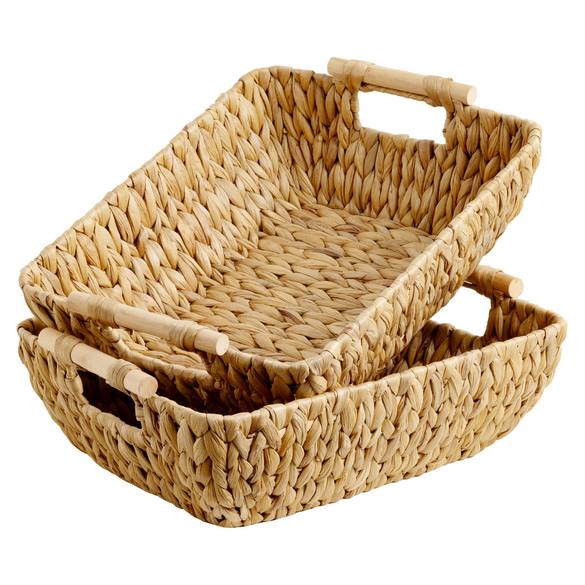 StorageWorks Wicker Baskets for Shelves, Hyacinth Storage Baskets, 2 Pack
