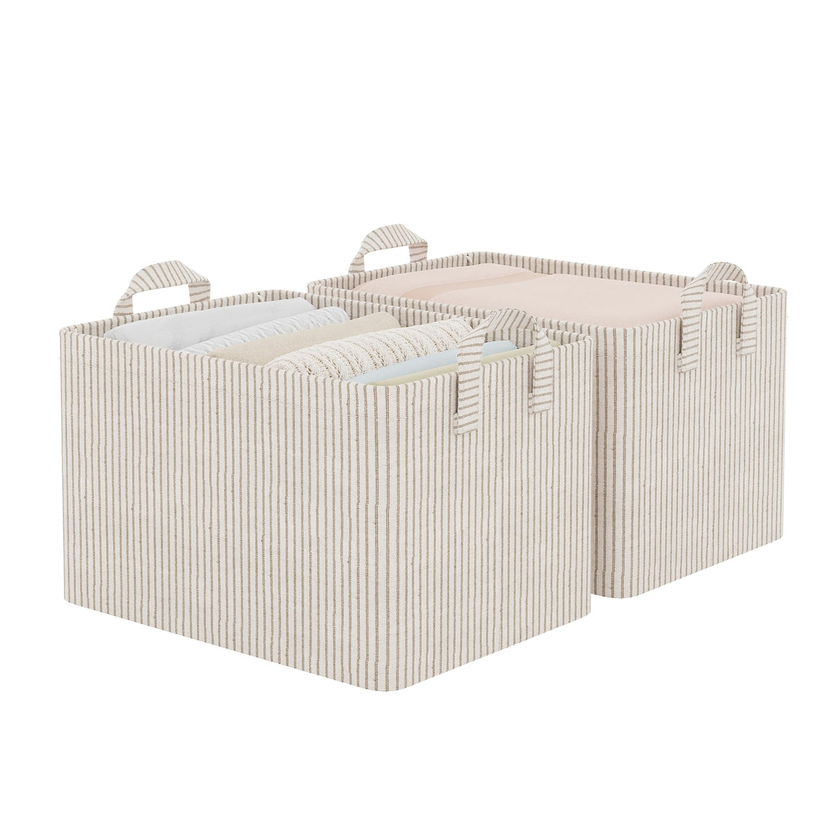 StorageWorks Storage Basket for Shelves, Storage Bins, Beige, 2-Pack