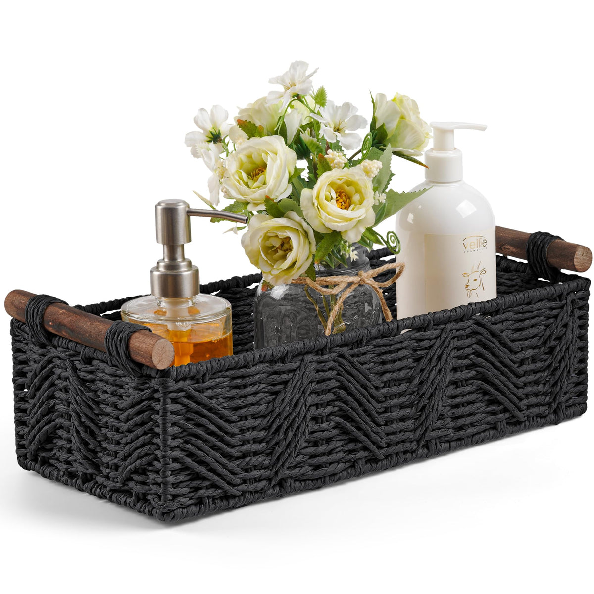 Toilet Paper Storage Basket for Bathroom Countertop Baskets for Organizing