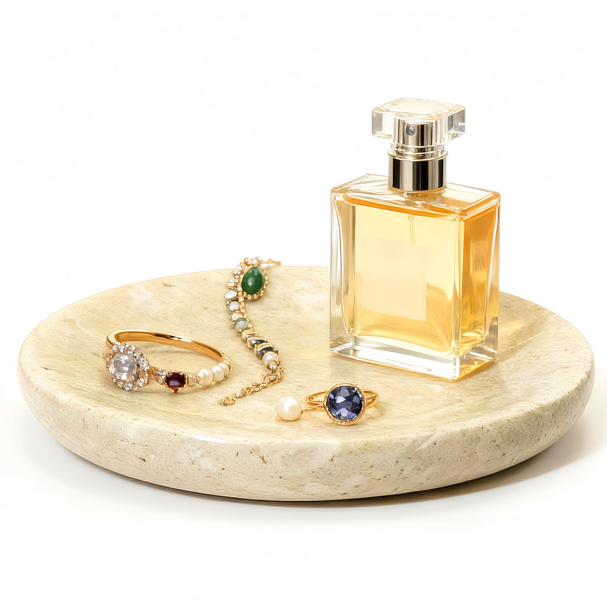 Natural Marble Soap Dish, Rectangle Emperador Dark Jewelry Dish