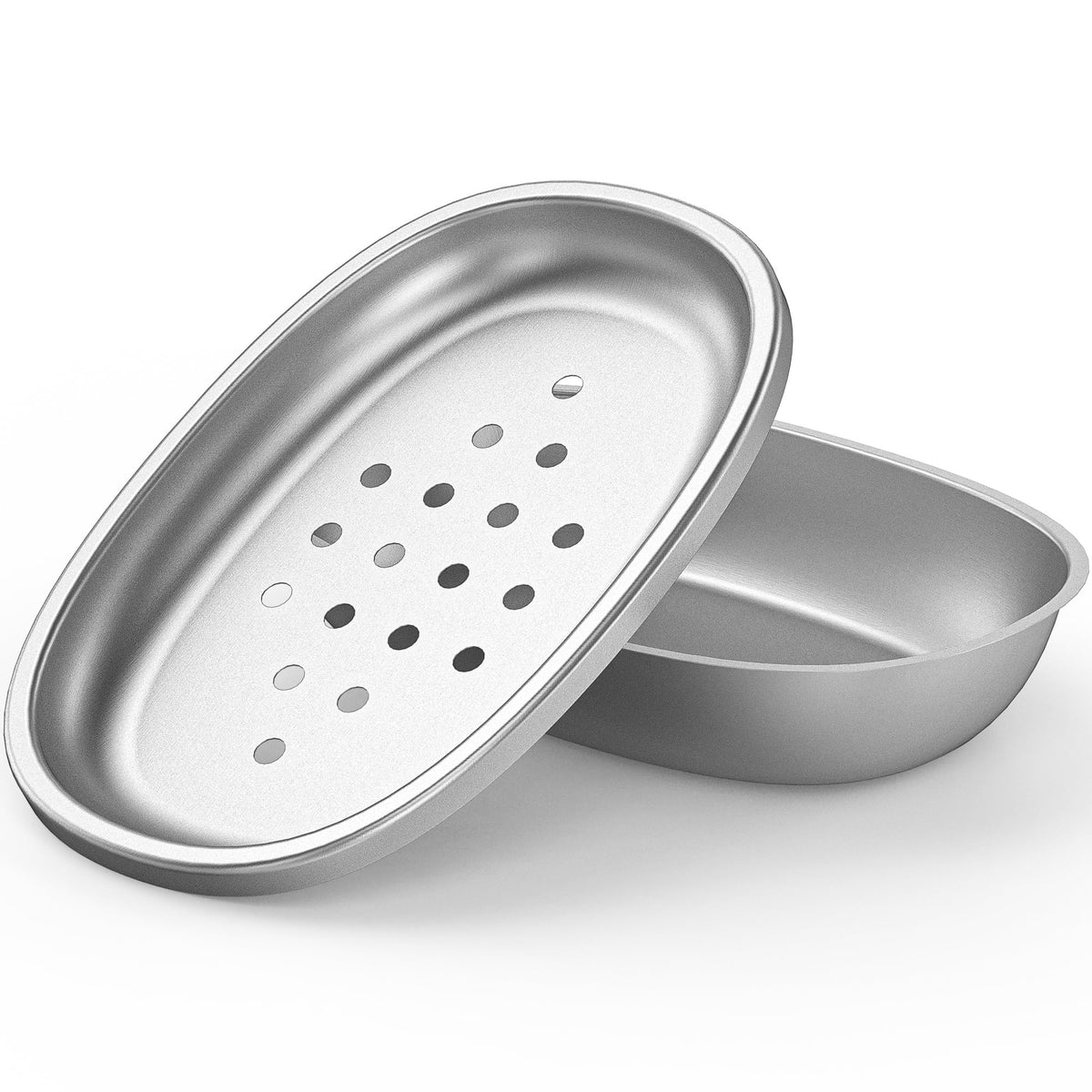 Stainless Steel Soap Dish for Kitchen Sink, Large Draining Tray