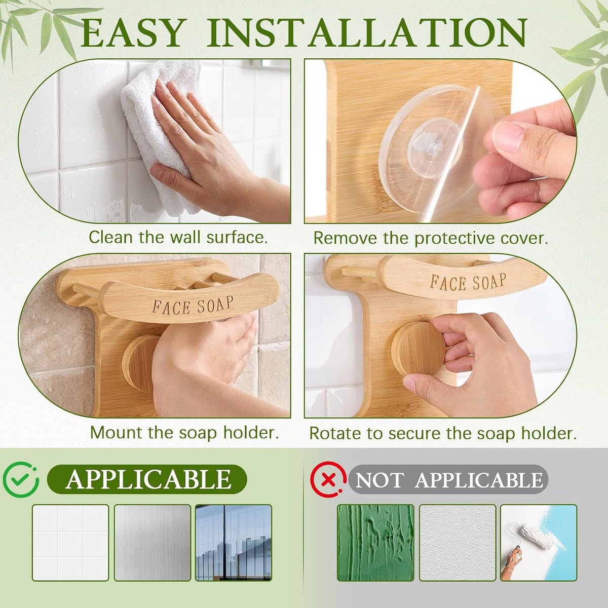 3-Tier Bamboo Soap Holder for Shower, Self Draining