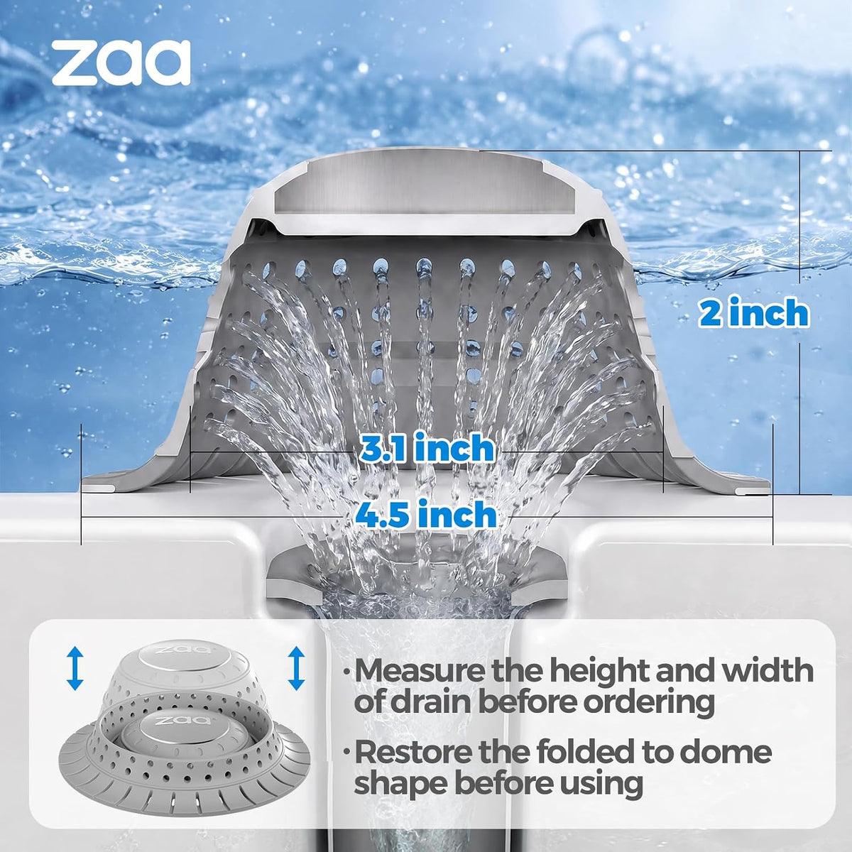 zaa Shower Drain Hair Catcher Bathtub Drain Cover Strainer Protector