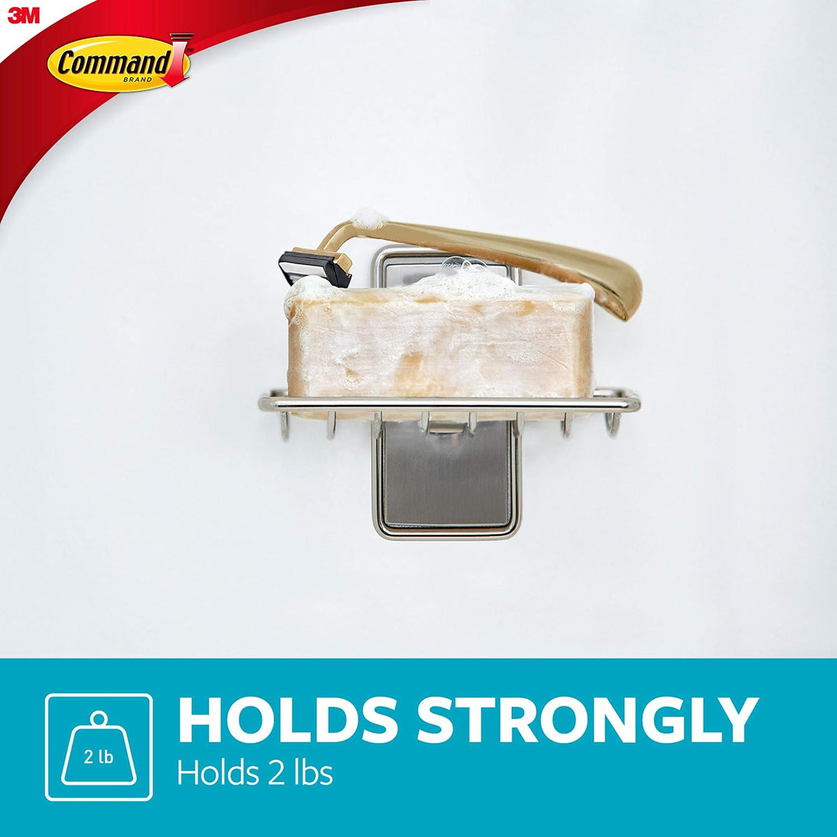 Command Soap Dish, Satin Nickel, 1 Holder, 2 Strips