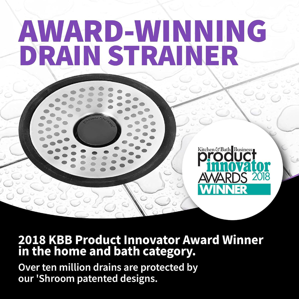 ShowerShroom SHSULT755 Ultra Revolutionary Shower Hair Catcher Drain Protector, No Size, Stainless