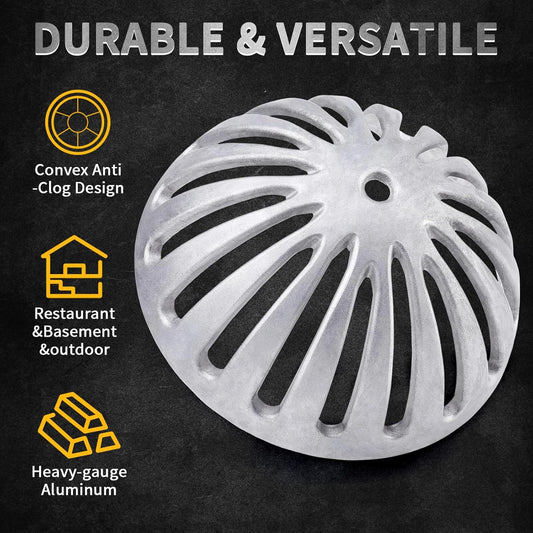 Aluminum Floor Drain Cover, Heavy Duty Commercial Drain Strainer