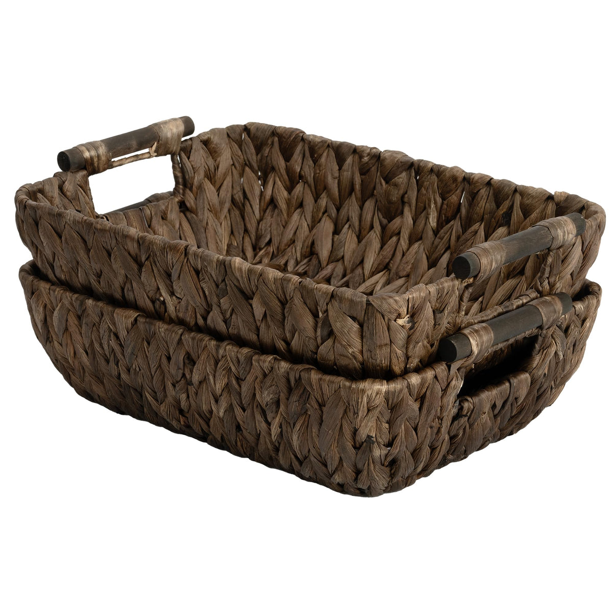 StorageWorks Wicker Baskets for Shelves, Hyacinth Storage Baskets, 2 Pack