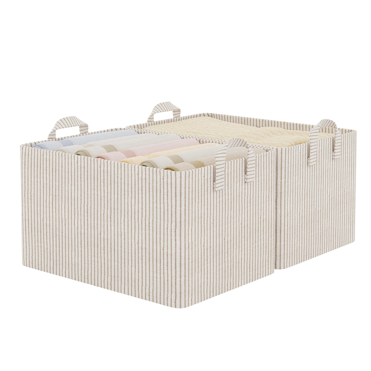 StorageWorks Storage Basket for Shelves, Storage Bins, Beige, 2-Pack