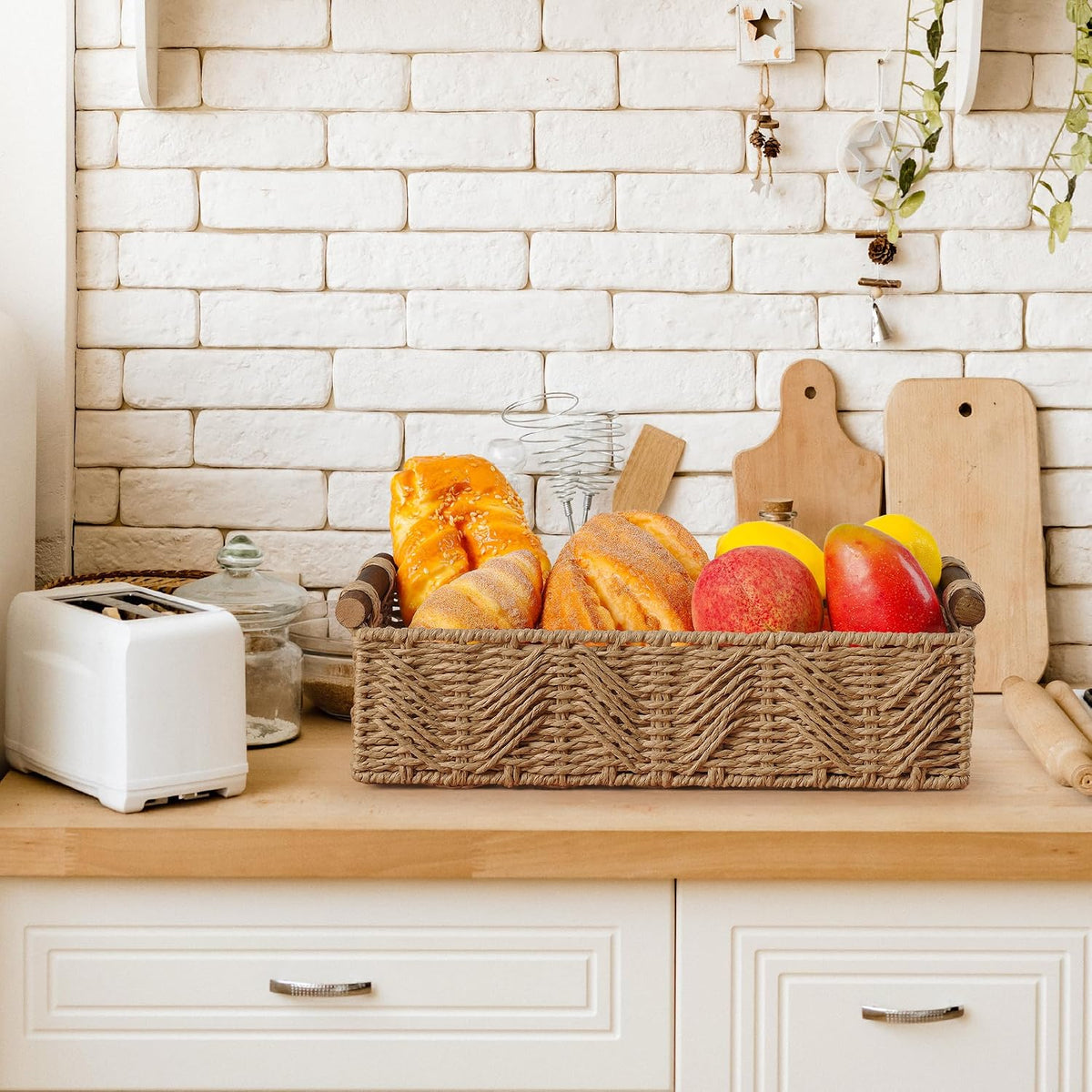 Toilet Paper Storage Basket for Bathroom Countertop Baskets for Organizing