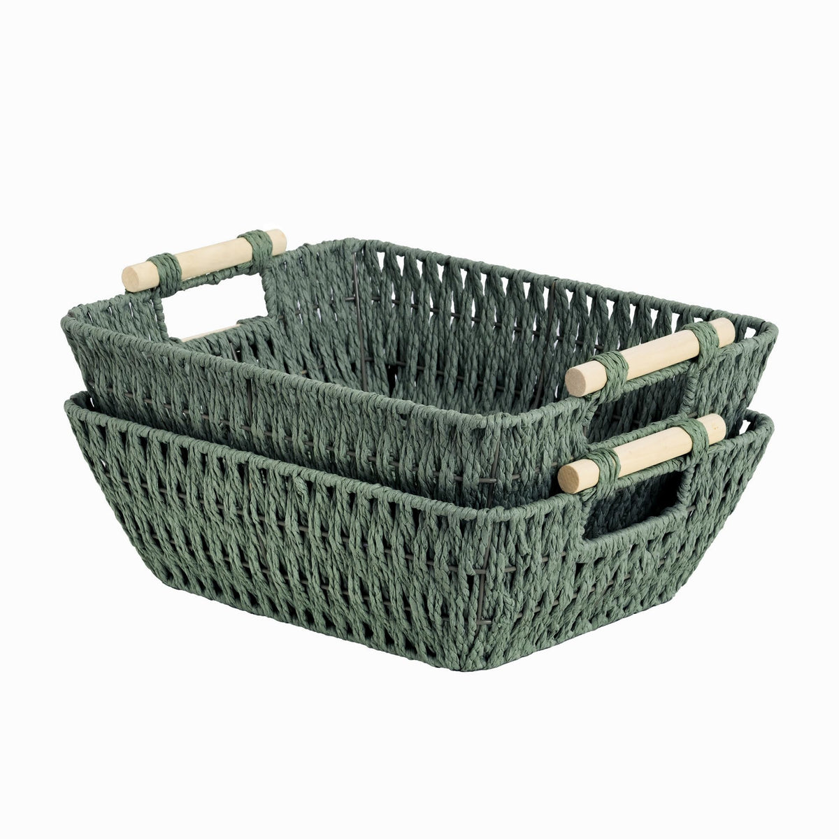 StorageWorks Wicker Baskets for Shelves, Hyacinth Storage Baskets, 2 Pack