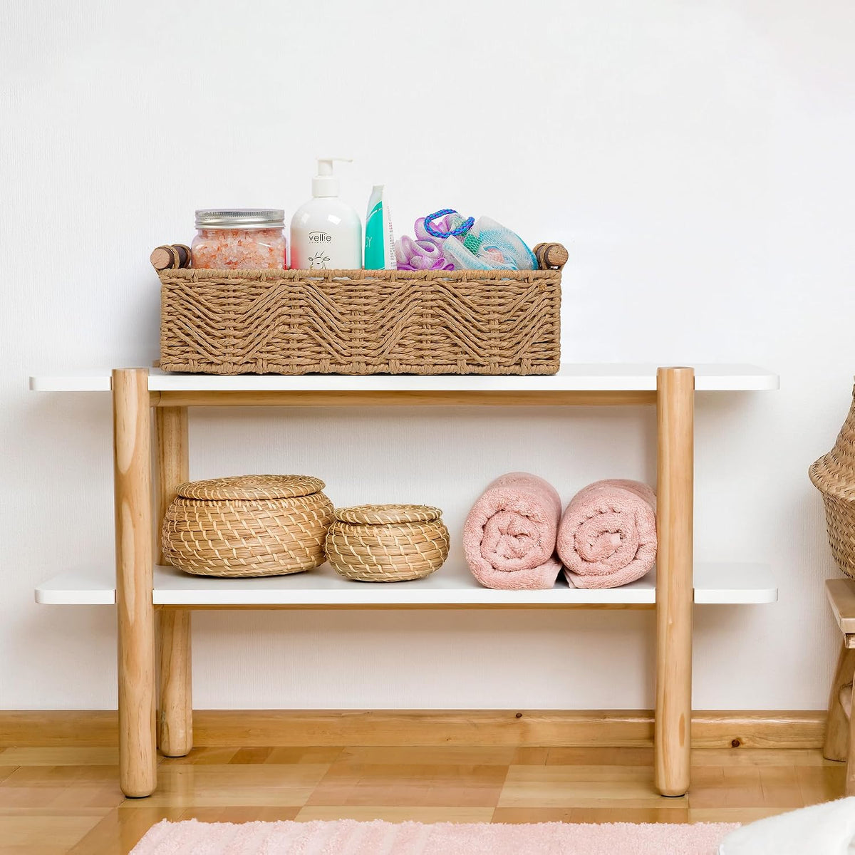Toilet Paper Storage Basket for Bathroom Countertop Baskets for Organizing