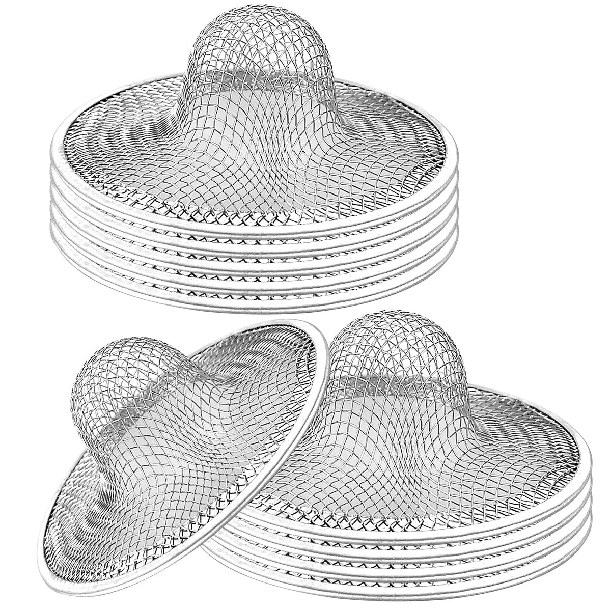 10pcs Mesh Sink Strainer, 4.5" Diameter Stainless Steel Slop Basket Filter Trap, Metal Kitchen Drain Strainer, Hair Basket Drain - Fits Most Kitchen Sinks, Bathroom Sinks,Shower Drains,Floor Drain