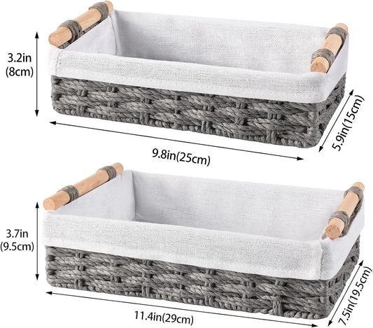 HomeHacks 2 Pack Storage Basket Toilet Paper Rope Baskets for Organizing