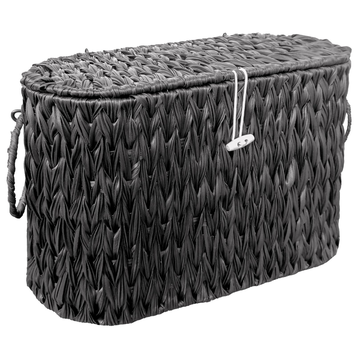 Coeusy Toilet Paper Basket with Lid,Wicker Basket for Bathroom Organizers and Storage,Holds Up to 6 Mega Rolls, Decorative Hand-Woven Rattan Bathroom Decor Accessories,Natural Water Hyacinth