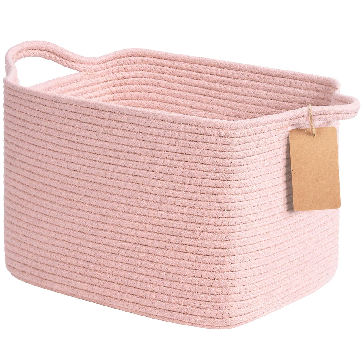 Goodpick Woven Rope Storage Basket for Shelves, Rectangle, Black