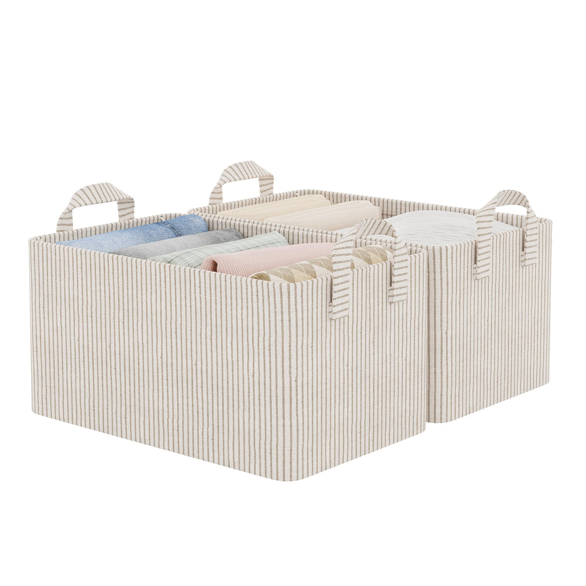 StorageWorks Storage Basket for Shelves, Storage Bins, Beige, 2-Pack