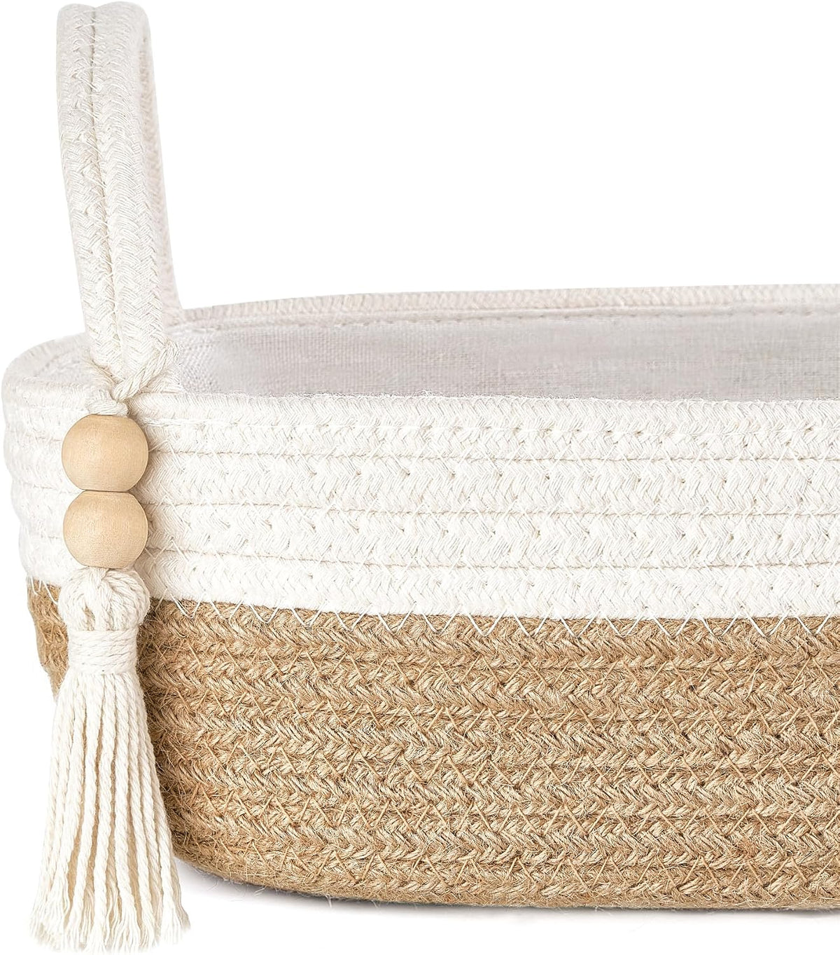 Mkono Toilet Paper Basket, Boho Bathroom Decor, Small Storage Organizer