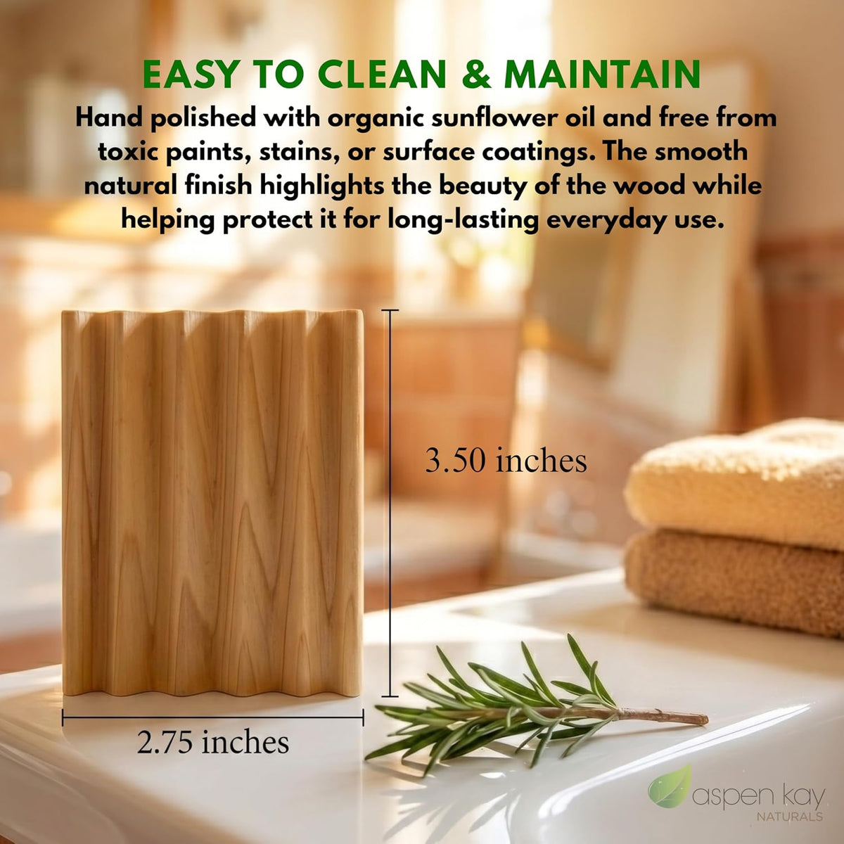 Wooden Soap Dish, Natural Soap Saver Tray with Drainage. 2 Pack - USA Made
