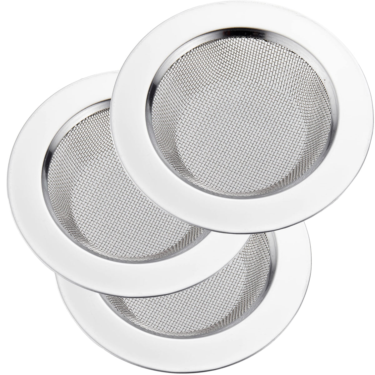 LASSHSWA 4 PCS Kitchen Sink Strainer Stainless Steel, Kitchen Sink Drain Strainer，Sink Strainers with Large Wide Rim 4.5" Diameter for Kitchen Sinks