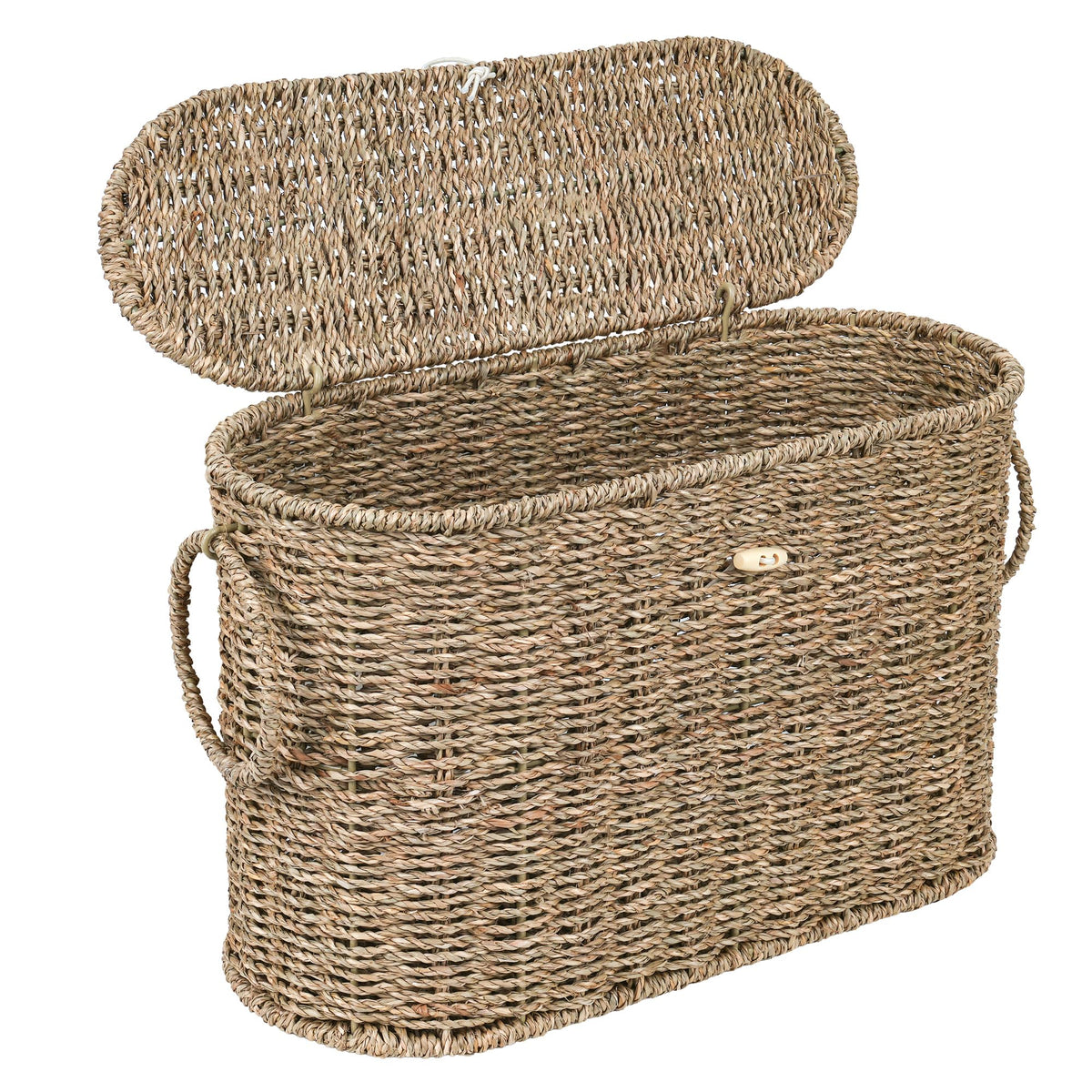 efluky Toilet Paper Storage Basket, Water Hyacinth Slim Toilet Paper Holder with Lid- Holds Up to 9 Mega Rolls, Home Bathroom Decor Organizer