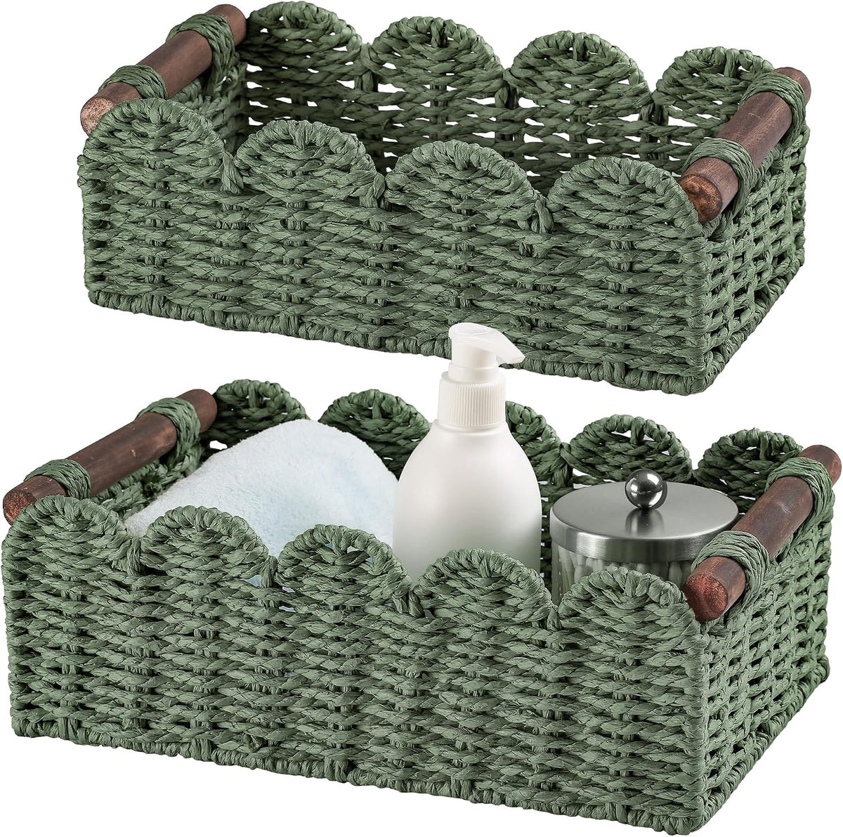 Wicker Baskets for Organizing Toilet Paper Storage Basket
