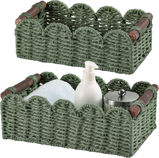 Wicker Baskets for Organizing Toilet Paper Storage Basket