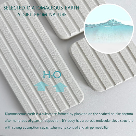 NiuYichee Set of 4 Water Absorbent Diatomite Coasters, Dish Soap Stone Tray
